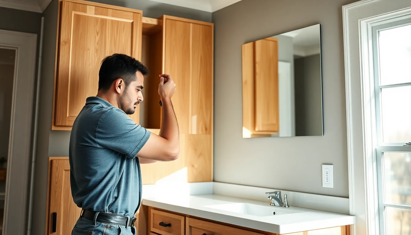 Bathroom Cabinet Installation